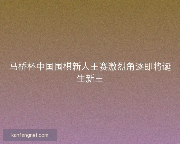 马桥杯中国围棋新人王赛激烈角逐即将诞生新王